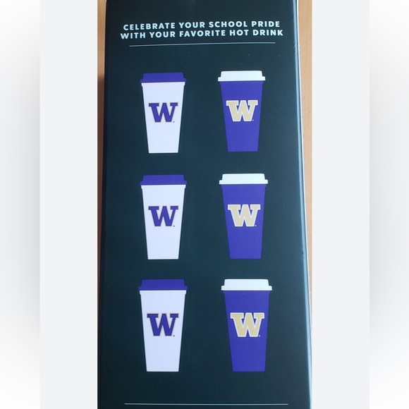Starbucks University of Washington Huskies (Dawgs) Reusable Hot Cups Set NEW - Picture 2 of 4